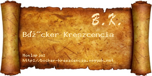 Böcker Kreszcencia névjegykártya